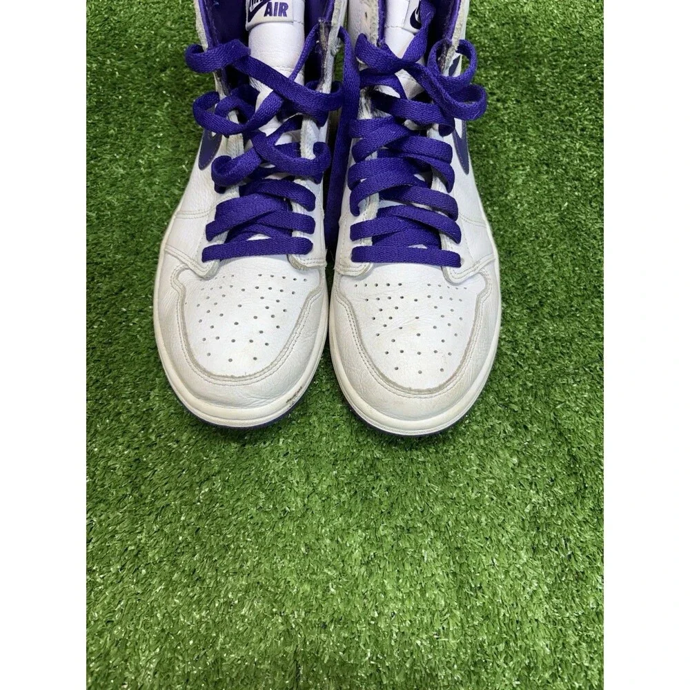 Nike Air Jordan 1 High OG Court Purple White Leather Sneakers Sz 8.5 CD0461-151